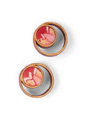 Multicolor Repurposed Fabric and Wood studs
