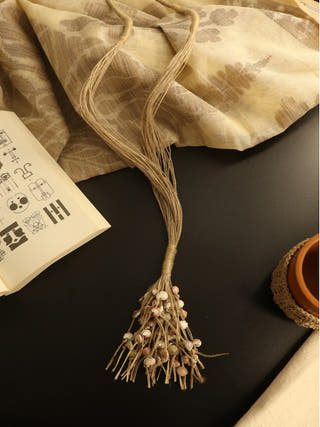 Lariat Jute And Seashell Necklace