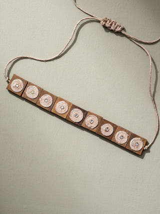Square Wooden Block Jute Choker