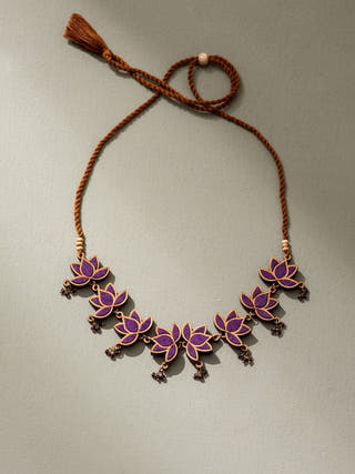 Wood Lotus Choker Purple WHE