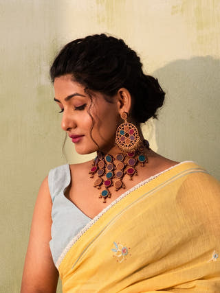 Wood Multicoloured Necklace Violet WHE