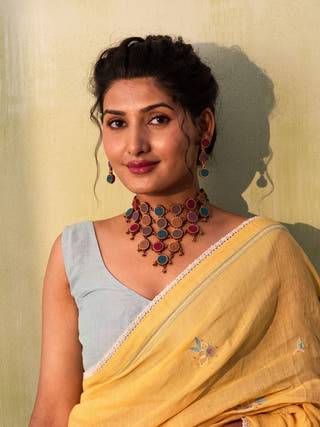 Wood Multicoloured Necklace Violet WHE