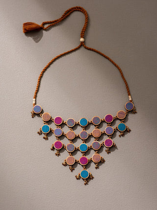 Wood Multicoloured Necklace Violet WHE