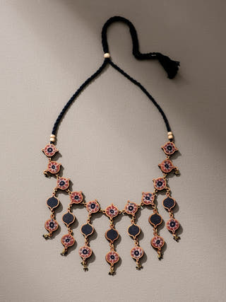 Wood Multilayered Necklace Red And Black WHE