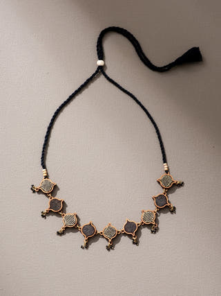 Wood Choker Necklace In Black WHE