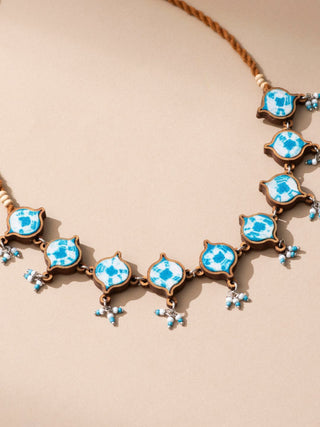 Handcrafted Choker Necklace Turquoise Whe