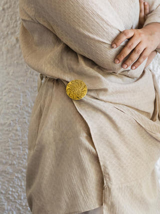 Tribal Circle Brooch Gold Juju by Grishma