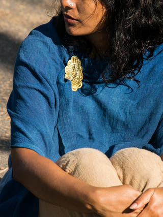 Tribal Cloud Brooch Gold Juju by Grishma