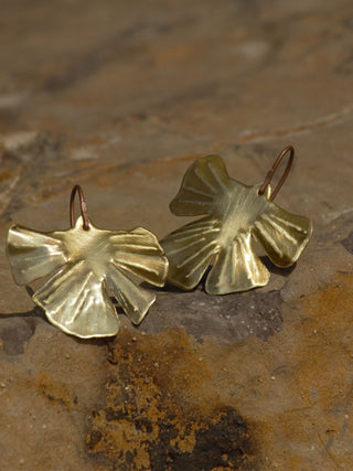 Ginko Leaf Earrings Gold Juju by Grishma