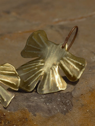Ginko Leaf Earrings Gold Juju by Grishma