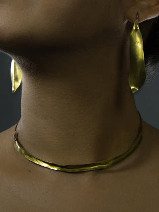 Wide and Skinny Choker Set Gold Juju By Grishma