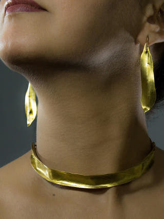 Wide and Skinny Choker Set Gold Juju By Grishma