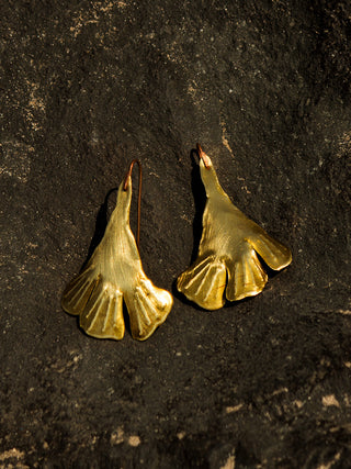 Trumoet Leaf Earrings Gold Juju by Grishma