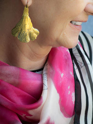 Trumoet Leaf Earrings Gold Juju by Grishma