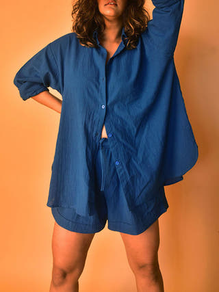 Aria Shirt-Shorts Co-ord Blue Why So Blue