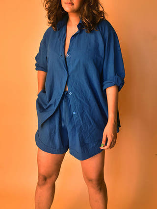 Aria Shirt-Shorts Co-ord Blue Why So Blue