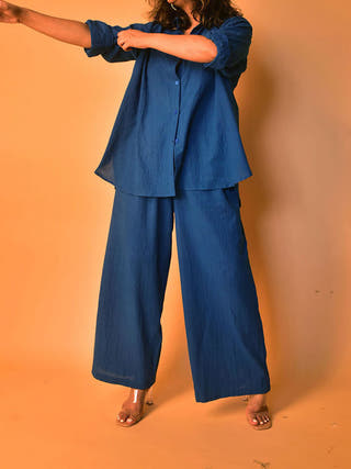 Aria Shirt-Pants Co-ord Blue Why So Blue