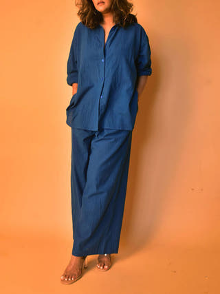 Aria Shirt-Pants Co-ord Blue Why So Blue