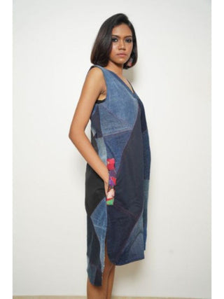 Just Patch Denim Dress Bunko Junko