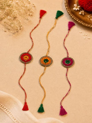 Handmade Crochet Rakhi Combo | Set of 3