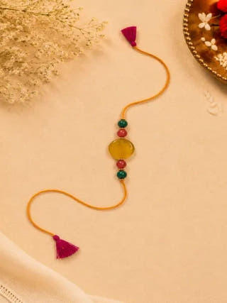 Handmade Genuine Gemstone Rakhi Combo