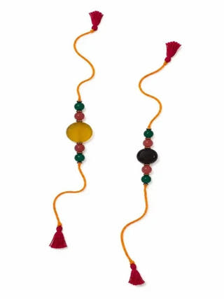 Handmade Genuine Gemstone Rakhi Combo