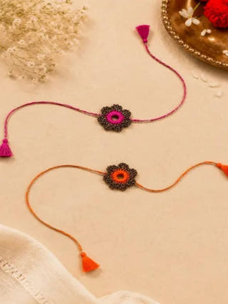 Handmade Crochet Rakhi Combo | Set of 2