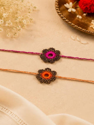 Handmade Crochet Rakhi Combo | Set of 2