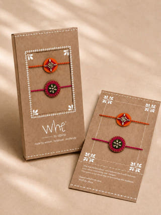 Handmade Kundan Rakhi Combo | Set of 2