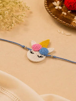 Handmade Crochet Unicorn Rakhi