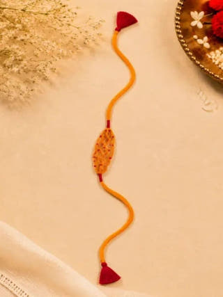 Handmade Yellow Crochet Rakhi Combo | Set of 2