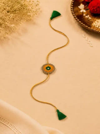 Handmade Yellow Crochet Rakhi Combo | Set of 2