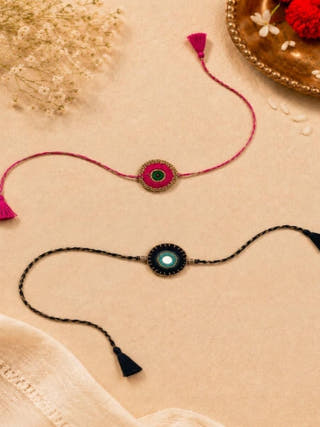 Handcrafted Crochet & Evil Eye Rakhi
