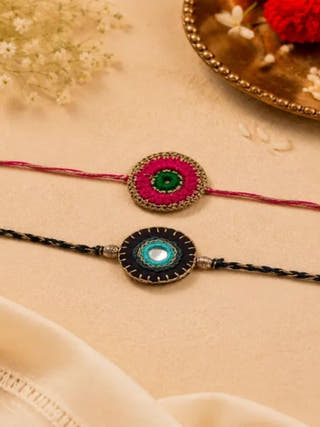 Handcrafted Crochet & Evil Eye Rakhi