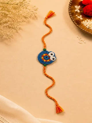 Handmade Crochet Turtle & Owl Rakhi Combo | Set of 2