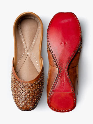 Amber Genuine Leather Punjabi Jutti for Women