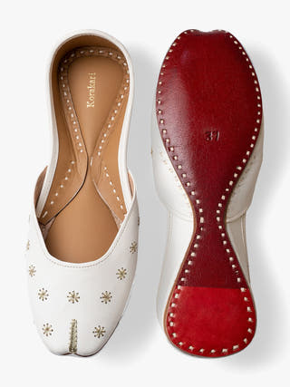 Vanilla Genuine Leather Punjabi Jutti for Women