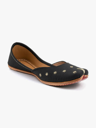 Ebony Genuine Leather Punjabi Jutti for Women