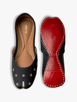 Ebony Genuine Leather Punjabi Jutti for Women