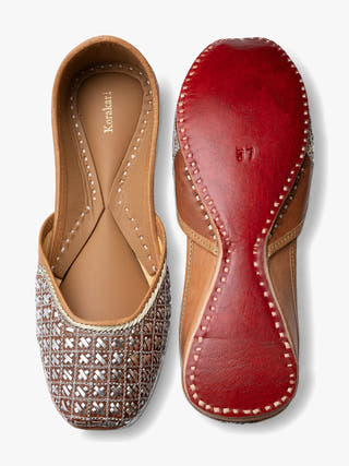 Juno Genuine Leather Punjabi Jutti for Women
