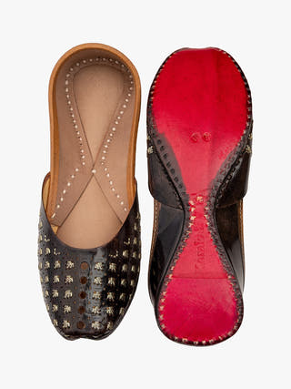 Starry Nights Genuine Leather Punjabi Jutti for Women