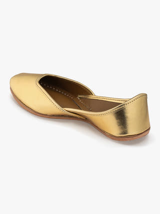 Gold Dust Genuine Leather Punjabi Jutti for Women