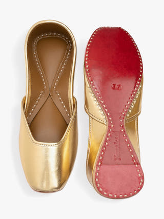 Gold Dust Genuine Leather Punjabi Jutti for Women