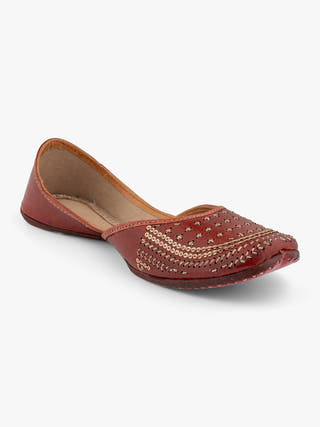 Sepia Genuine Leather Punjabi Jutti for Women
