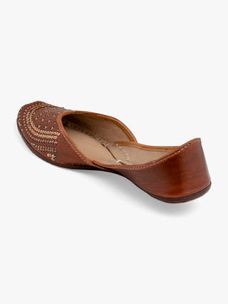 Sepia Genuine Leather Punjabi Jutti for Women