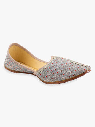 Pearly Reds Leather Punjabi Jutti for Men