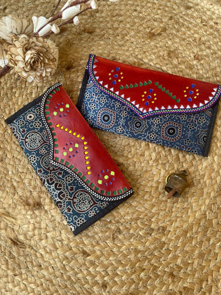 Silk Ajrakh Wallet