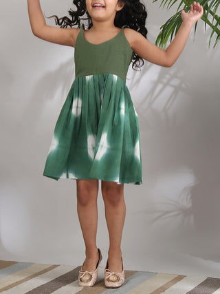 Sage Shibori Dress Green The Cotton Staple