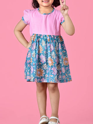 Teal Floral Dress Pink The Cotton Staple