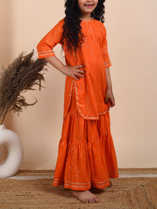 Vaani Sharara Set Orange The Cotton Staple